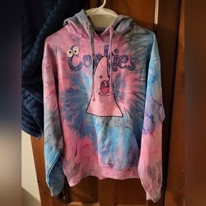 Rare custom print tye dye hoodie, size medium. NWT.